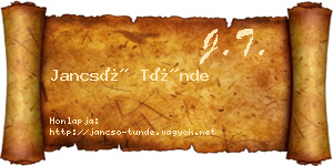 Jancsó Tünde névjegykártya