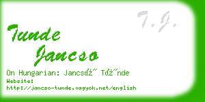 tunde jancso business card